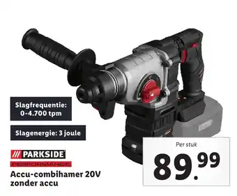 Lidl Parkside accu-combihamer 20V zonder accu aanbieding