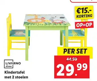 Lidl Livarno home kindertafel met 2 stoelen aanbieding