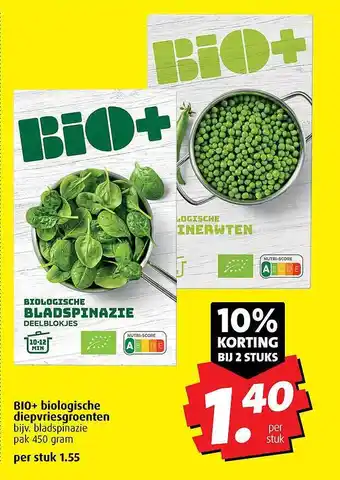 Boni Bio+ biologische diepvriesgroenten aanbieding