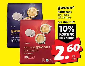 Boni Gwoon koffiepads aanbieding