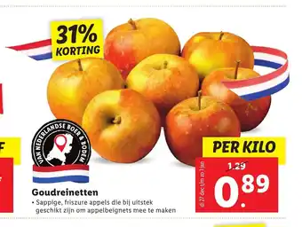 Lidl Goudreinetten per kilo aanbieding