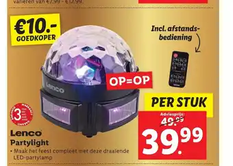 Lidl Lenco Partylight per stuk aanbieding