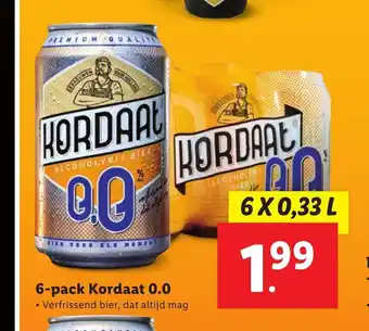 Lidl Kordaat 0.0 6 x 0,33 l aanbieding