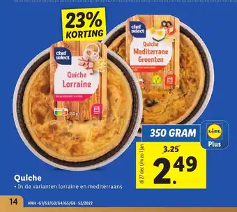 Lidl Quiche 350 gram aanbieding