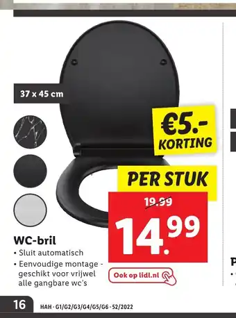 Lidl WC-bril 37 x 45 cm per stuk aanbieding