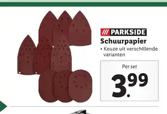 Lidl Parkside Schuurpapier per set aanbieding