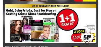 Kruidvat Guhl, John Frieda, Just for Men en Casting Creme Gloss haarkleuring aanbieding