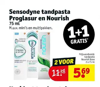 Kruidvat Sensodyne tandpasta Proglasur en Nourish 75 ml aanbieding