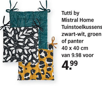 Albert Heijn Tutti by Mistral Home Tuinstoelkussens zwart-wit, groen of panter aanbieding