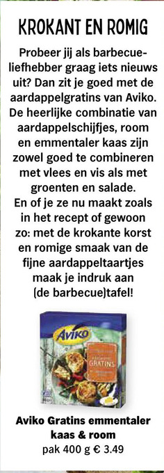 Albert Heijn Aviko Gratins emmentaler kaas & room aanbieding