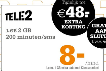 Telecombinatie Sim Only Tele2 aanbieding