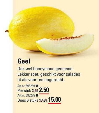 Sligro Geel meloen aanbieding