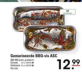 Sligro Gemarineerde bbq-vis asc dorade of zeebaars aanbieding