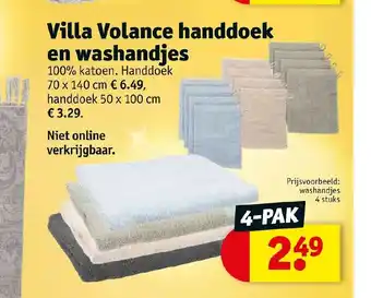 Kruidvat Villa Volance handdoek en washandjes 4-pak aanbieding