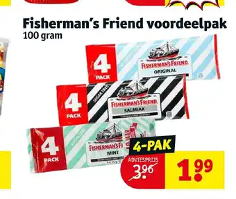 Kruidvat Fisherman's Friend voordeelpak 100 gram 4-pak aanbieding