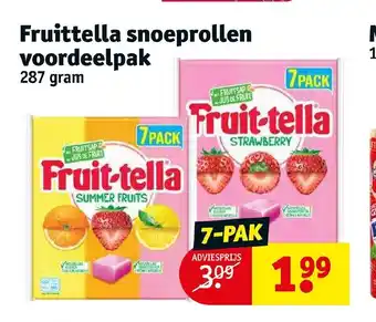 Kruidvat Fruittella snoeprollen voordeelpak 287 gram 7-pak aanbieding