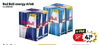 Kruidvat Red Bull energy drink 4 x 250 ml aanbieding