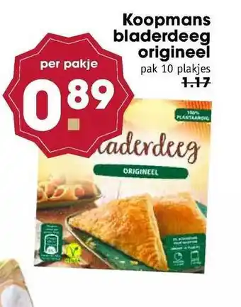 MCD Supermarkt Koopmans bladerdeeg origineel aanbieding