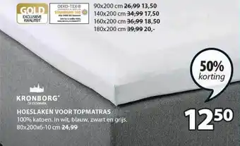 Jysk Hoeslaken voor topmatras aanbieding