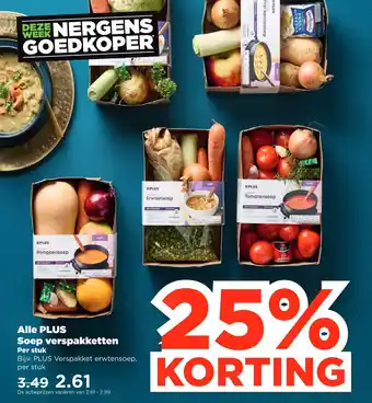 PLUS Alle plus soep verspakketten aanbieding