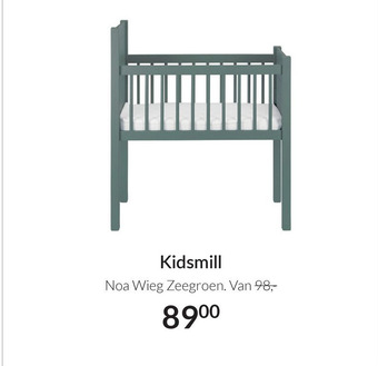 Babypark Kidsmill Noa Wieg Zeegroen aanbieding
