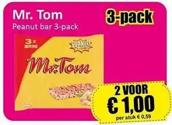 Datum Voordeelshop Mr. tom peanut bar 3-pack aanbieding