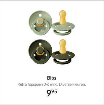 Babypark Bibs Retro fopspeen 0-6 mnd aanbieding