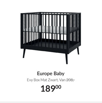 Babypark Europe Baby Evy Box Mat Zwart aanbieding