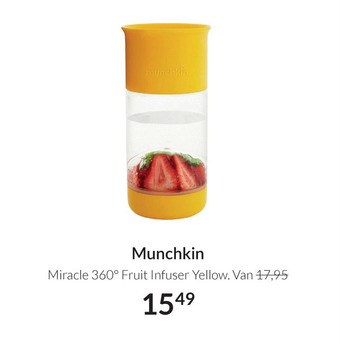 Babypark Munchkin Miracle 360° Fruit Infuser Yellow aanbieding