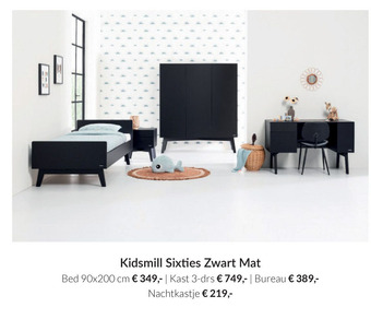 Babypark Kidsmill Sixties Zwart Mat aanbieding