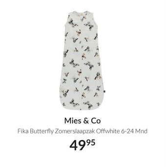 Babypark Mies & Co Fika Butterfly Zomerslaapzak Offwhite 6-24 Mnd aanbieding