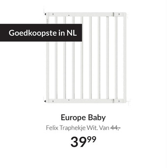 Babypark Europe Baby Felix Traphekje Wit aanbieding