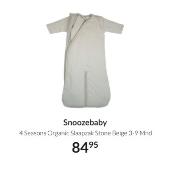 Babypark Snoozebaby 4 Seasons Organic Slaapzak Stone Beige 3-9 Mnd aanbieding