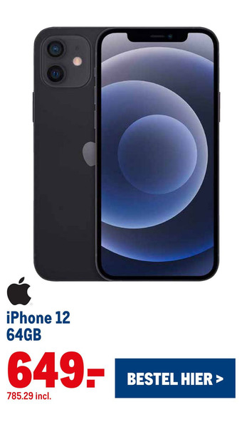 Makro iPhone 12 64GB aanbieding