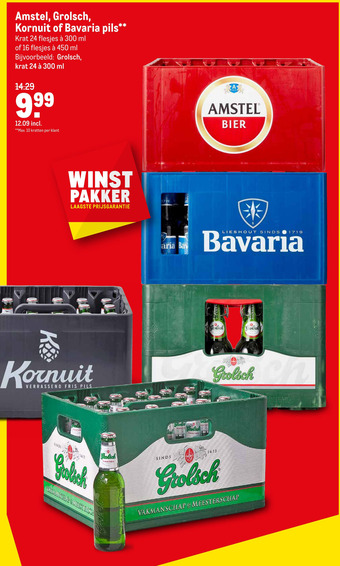 Makro Amstel, Grolsch, Kornuit of Bavaria pils aanbieding