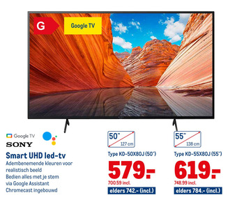 Makro Sony Smart Uhd Led-Tv aanbieding