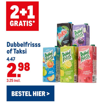 Makro Dubbelfrisss of Taksi aanbieding