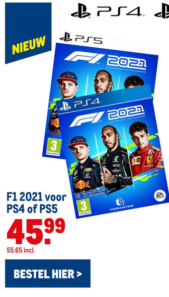 Makro F1 2021 voor V PS4 of PS5 aanbieding