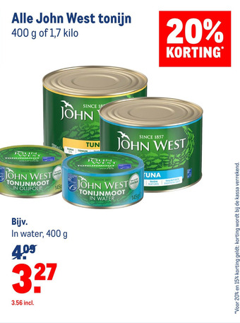 Makro Alle John West tonijn aanbieding