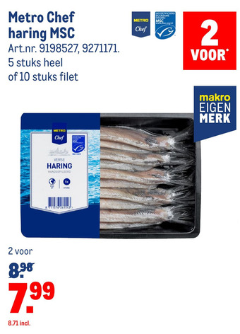 Makro Metro Chef haring MSC aanbieding