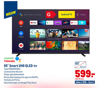 Makro Toshiba 65" Smart Uhd Qled-Tv aanbieding