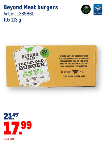 Makro Beyond Meat burgers aanbieding