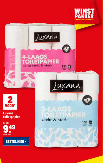 Makro Luxana toiletpapier aanbieding