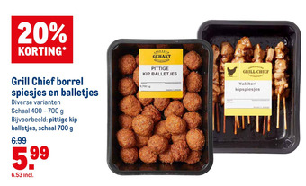 Makro Grill Chief borrel spiesjes en balletjes aanbieding