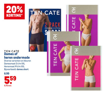 Makro Ten Cate Dames Of Heren Ondermode aanbieding