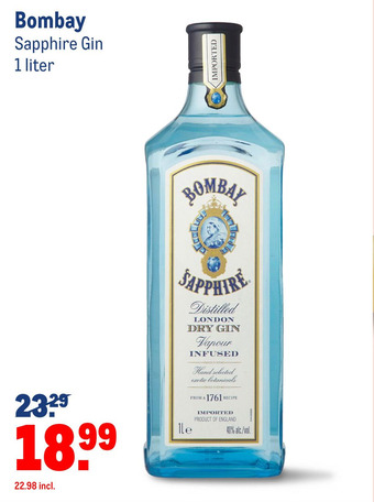 Makro Bombay Sapphire Gin aanbieding