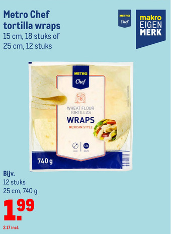 Makro Metro Chef tortilla wraps aanbieding