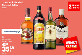 Makro Jameson, Ballantine's, Chivas of Kahlúa aanbieding