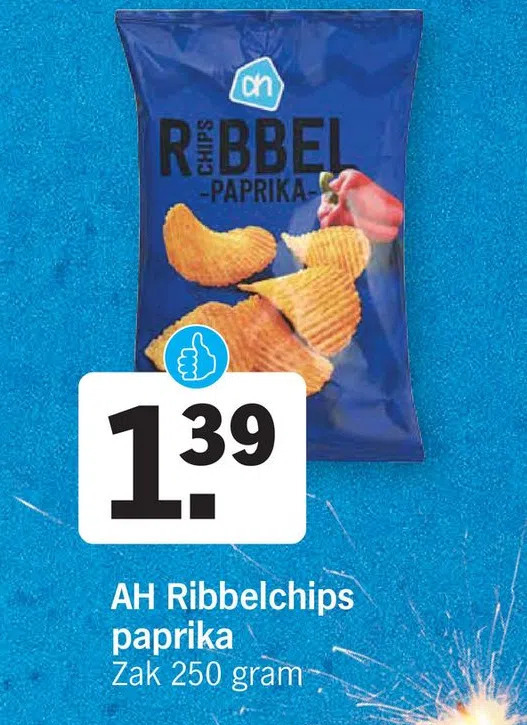 Ah ribbelchips paprika aanbieding bij Albert Heijn
