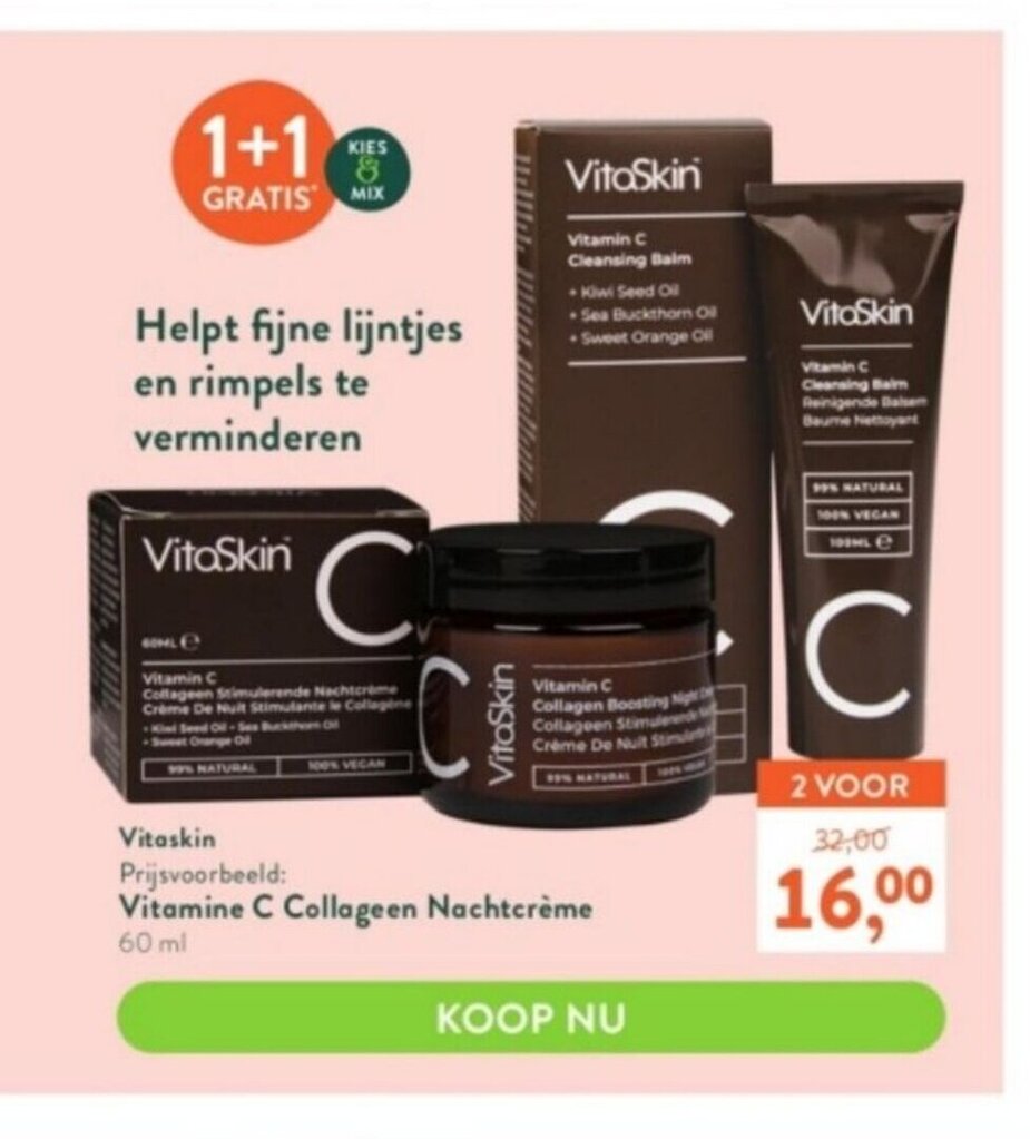 Vitaskin Vitamine C Collageen Nachtcreme 60 Ml Aanbieding Bij Holland ...